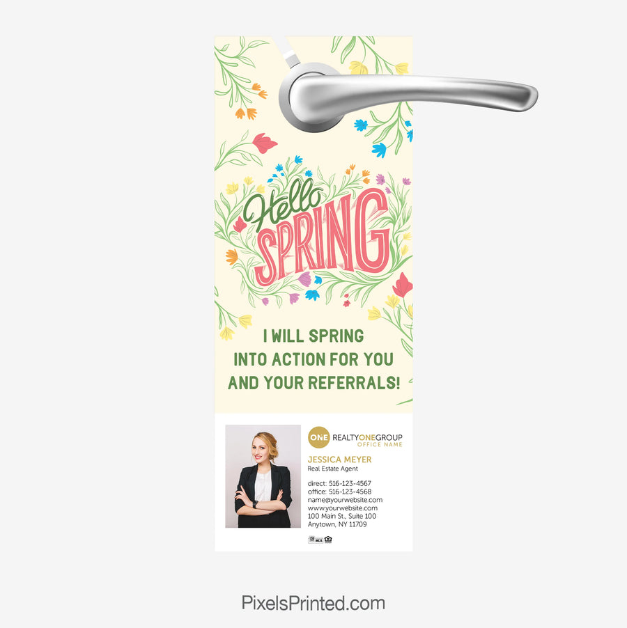 Realty ONE Group spring into action for your referrals door hangers