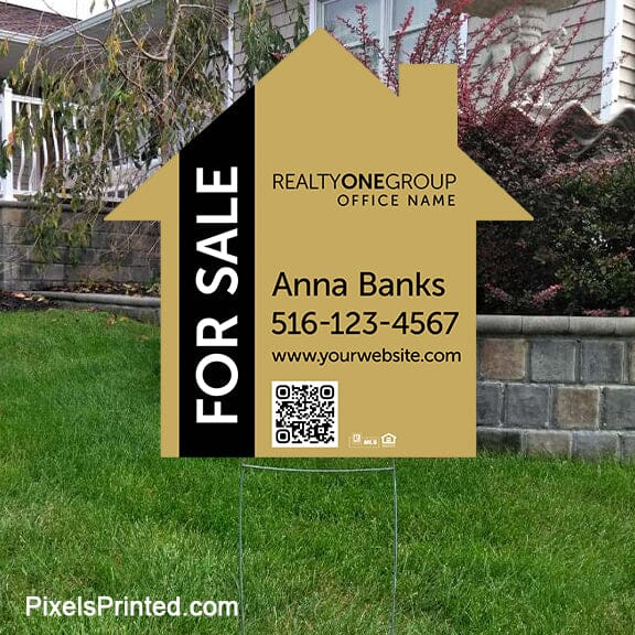 Realty ONE Group house shaped yard signs yard signs PixelsPrinted 