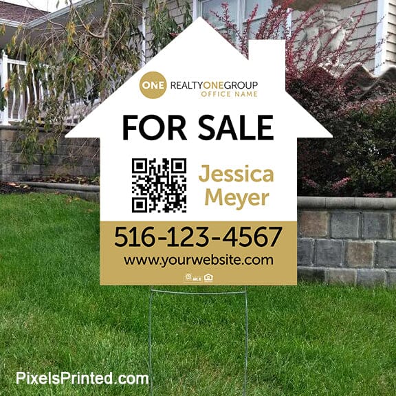 Realty ONE Group house shaped yard signs yard signs PixelsPrinted 