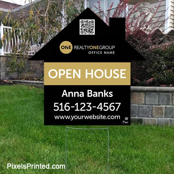 Realty ONE Group house shaped yard signs yard signs PixelsPrinted 