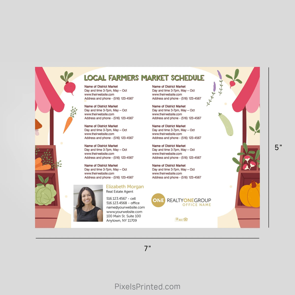 Realty ONE Group Real Estate Farmers Market Calendar Postcard Magnets postcard magnets PixelsPrinted 