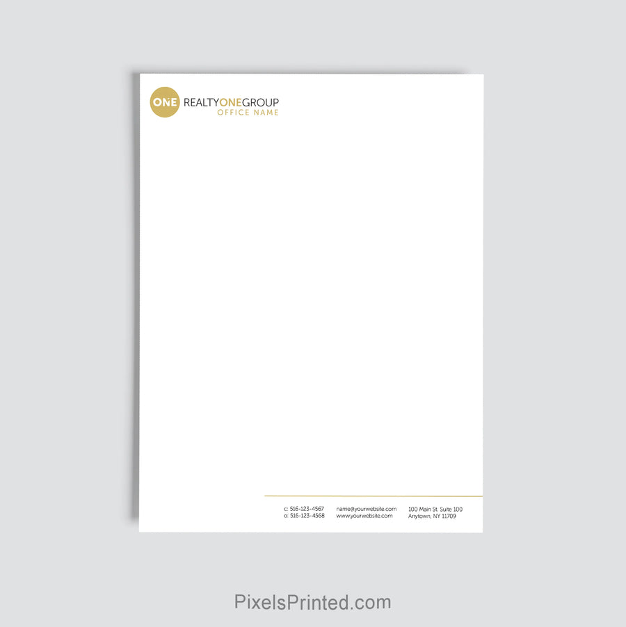 Realty ONE Group agent letterhead personalized for a real estate office