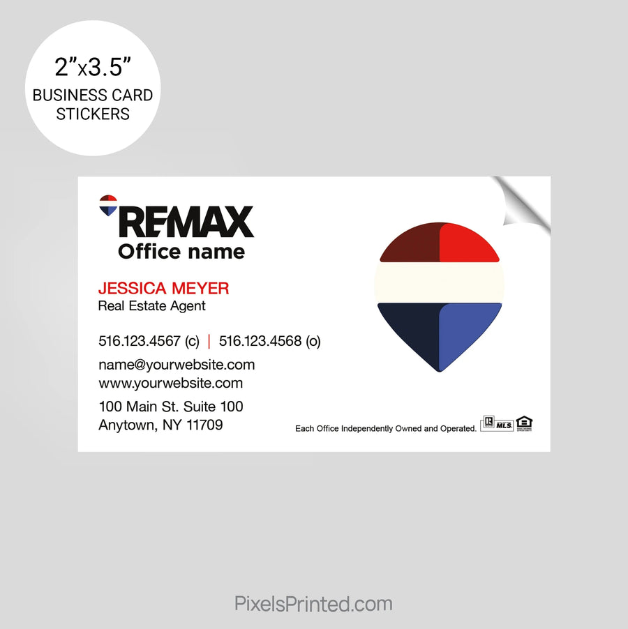 REMAX Real Estate Business Card Stickers sticker PixelsPrinted 