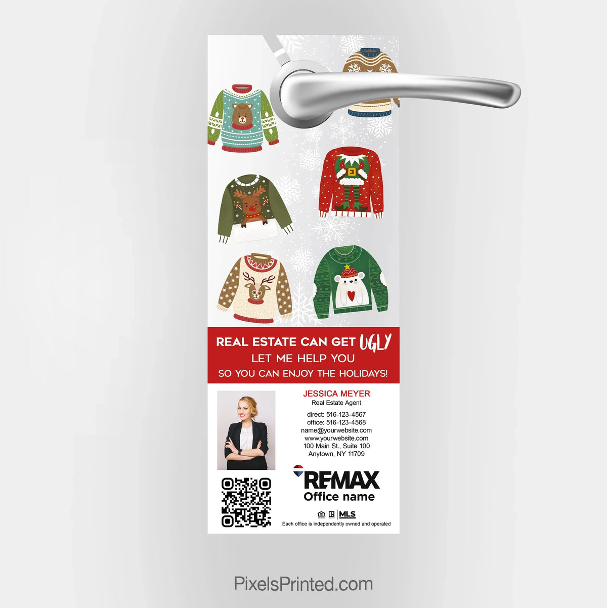 REMAX real estate Christmas door hangers PixelsPrinted 