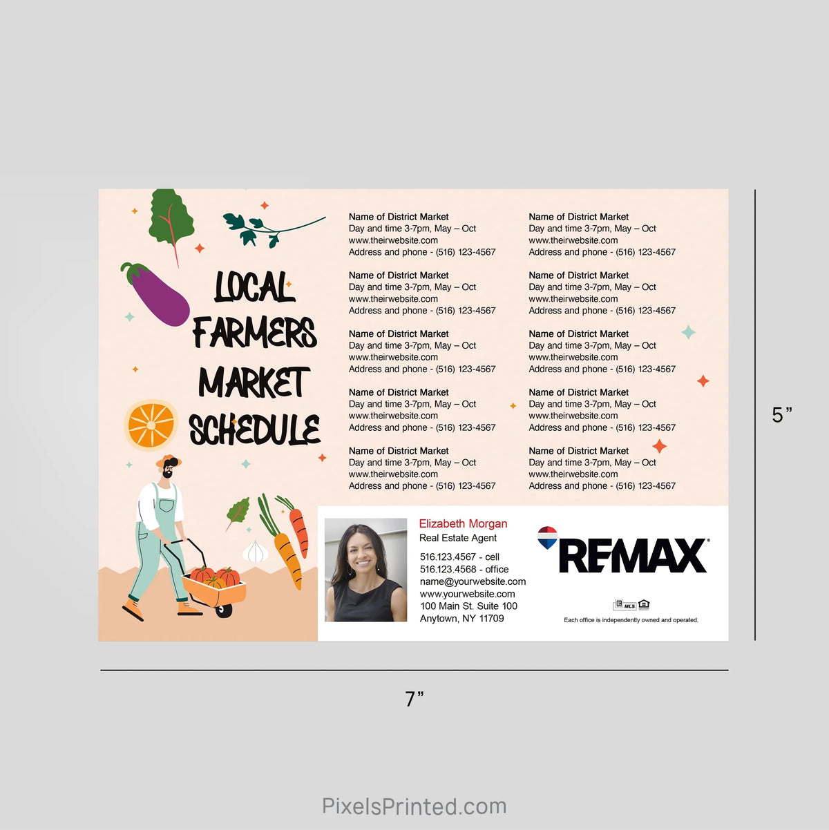 REMAX Real Estate Farmers Market calendar Postcard Magnets postcard magnets PixelsPrinted 