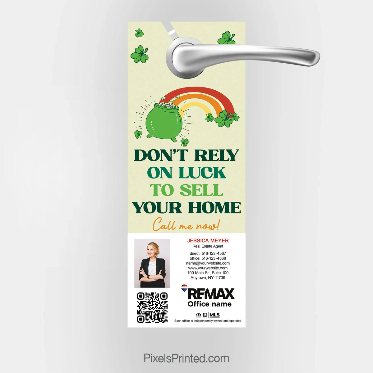 REMAX real estate St. Patrick's Day door hangers PixelsPrinted 