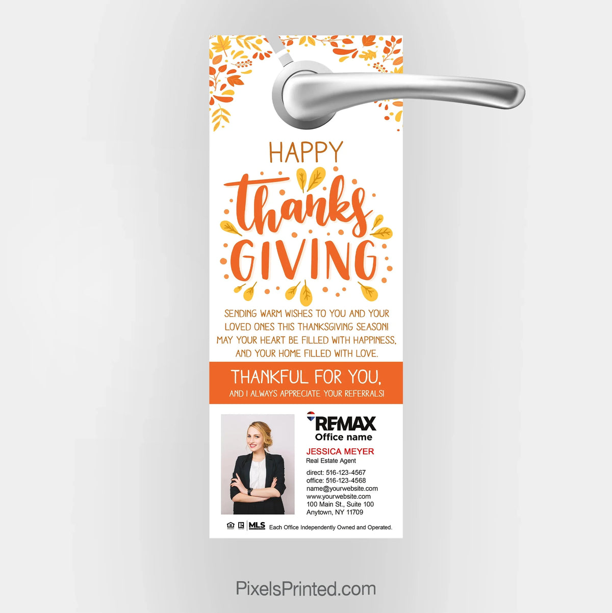 REMAX real estate Thanksgiving Day door hangers PixelsPrinted 