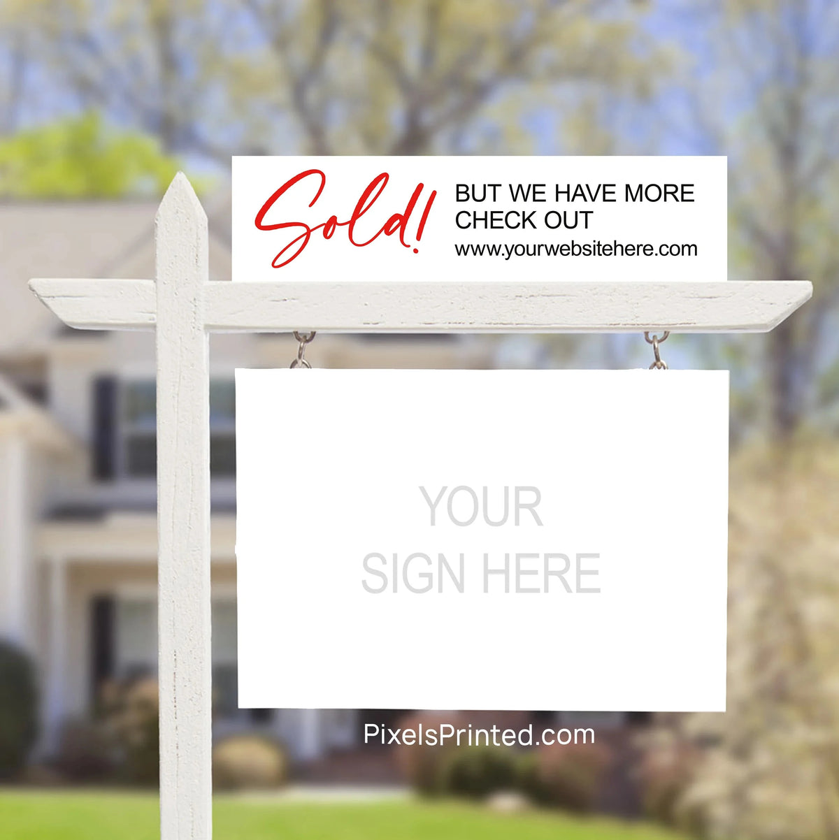 SOLD real estate sign riders PixelsPrinted 