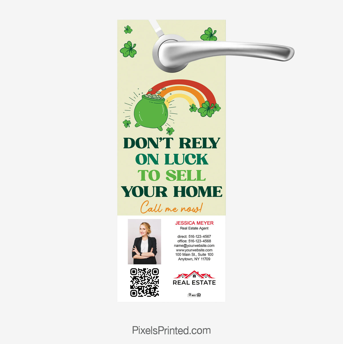 St. Patrick’s Day themed real estate door hangers