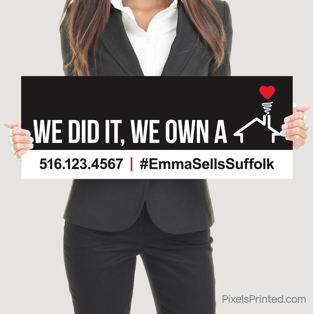 closing day real estate photo prop sign | we bought a house social sign