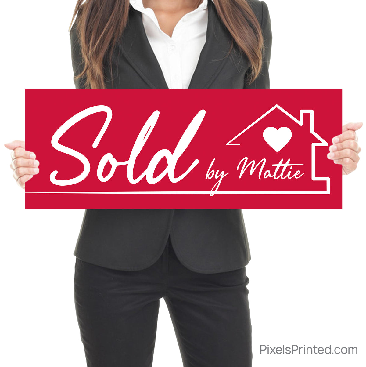 realtor closing day social media photo sign with homeowners