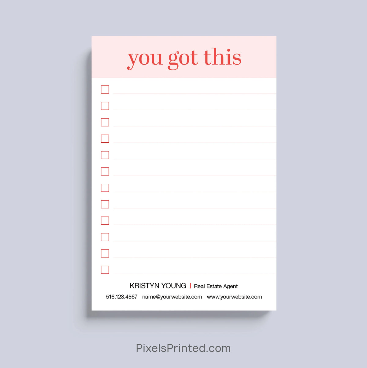Personalized You Got This notepad for real estate professionals