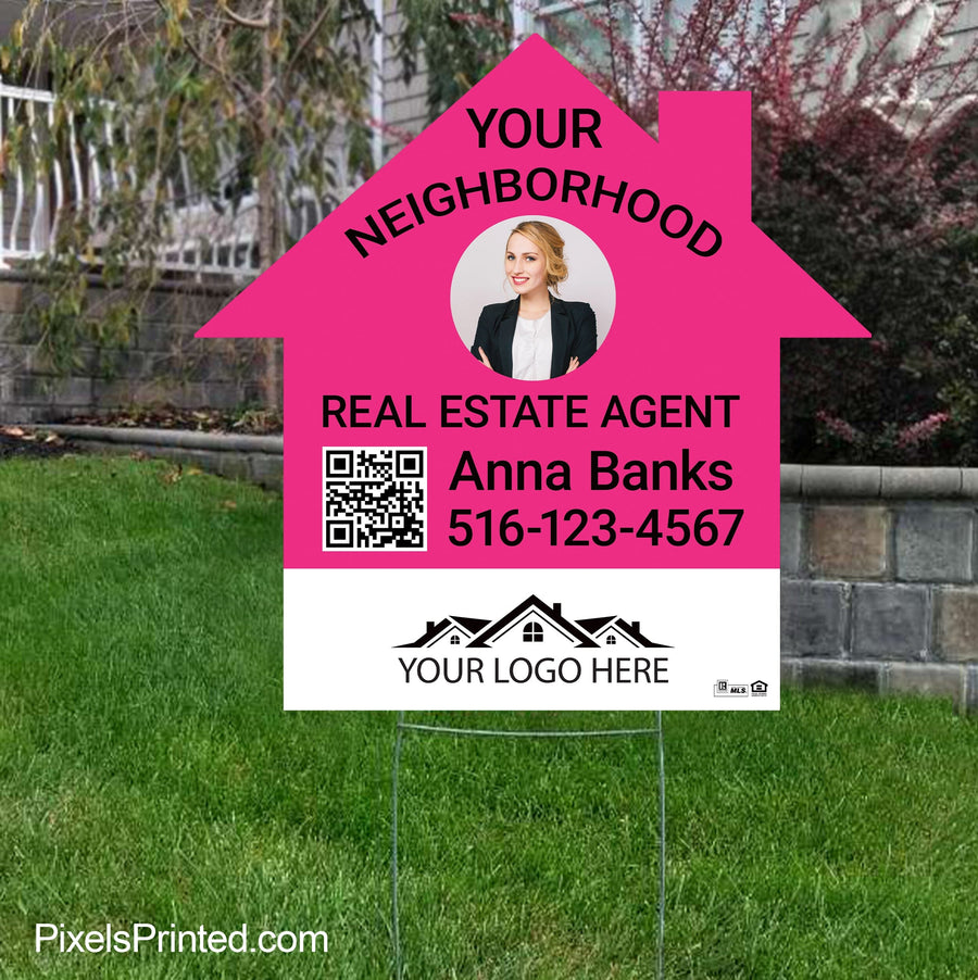 your neighborhood real estate agent yard sign PixelsPrinted 