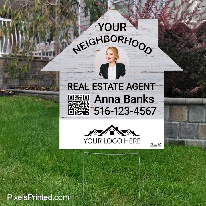 your neighborhood real estate agent yard sign PixelsPrinted 