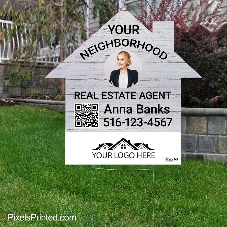your neighborhood real estate agent yard sign PixelsPrinted 