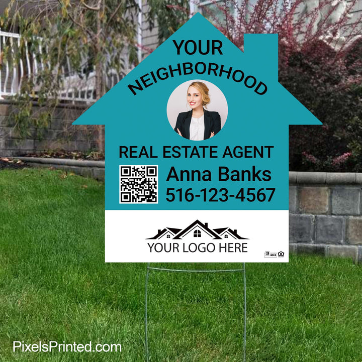 your neighborhood real estate agent yard sign PixelsPrinted 