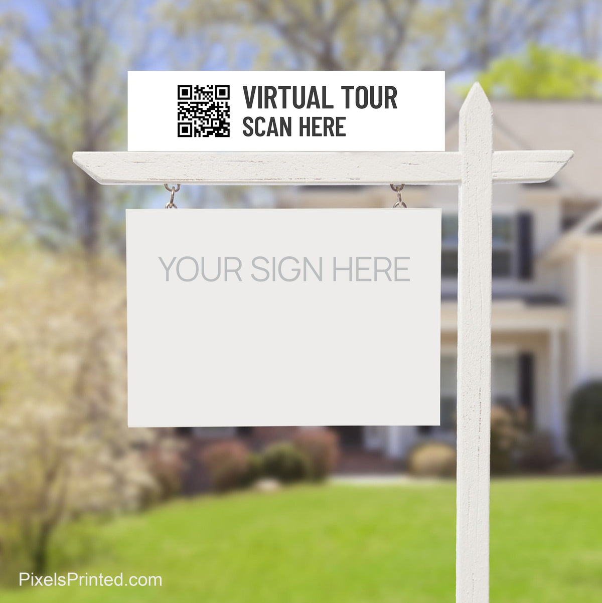 Century 21 QR code virtual tour sign riders PixelsPrinted 