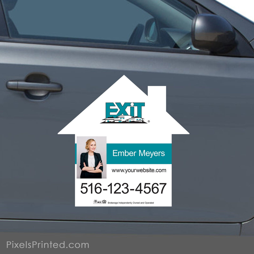 EXIT realty house shaped car magnets PixelsPrinted 