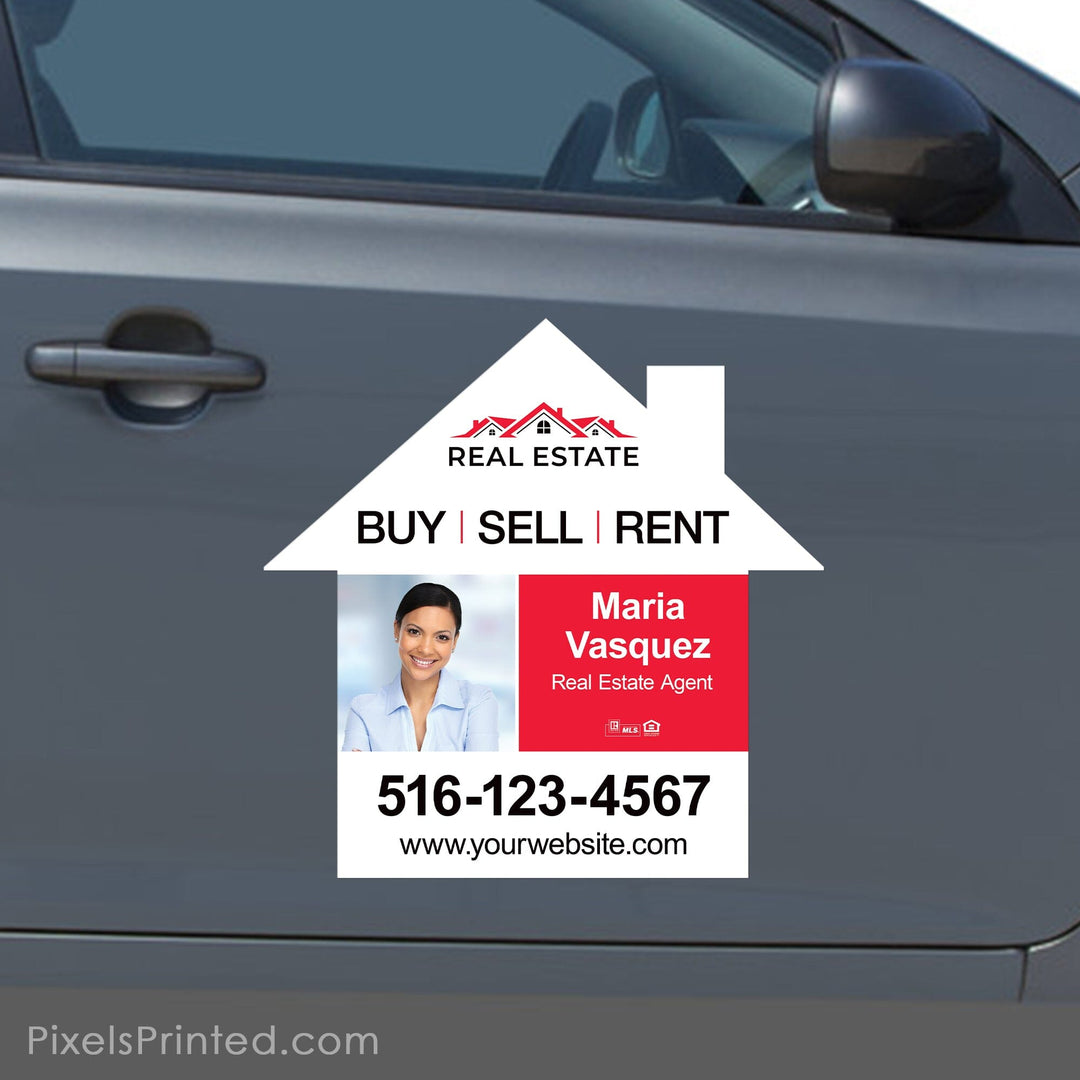 Independent real estate house shaped car magnets PixelsPrinted 