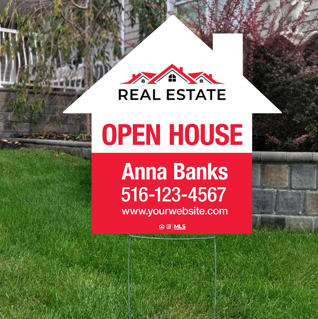 Independent real estate house shaped yard signs yard signs PixelsPrinted 