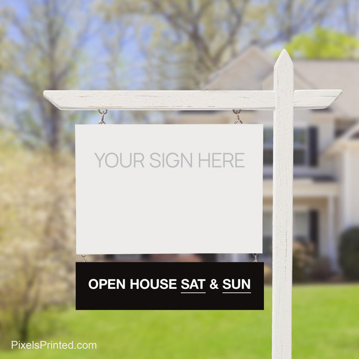 independent real estate open ouse sign riders PixelsPrinted 