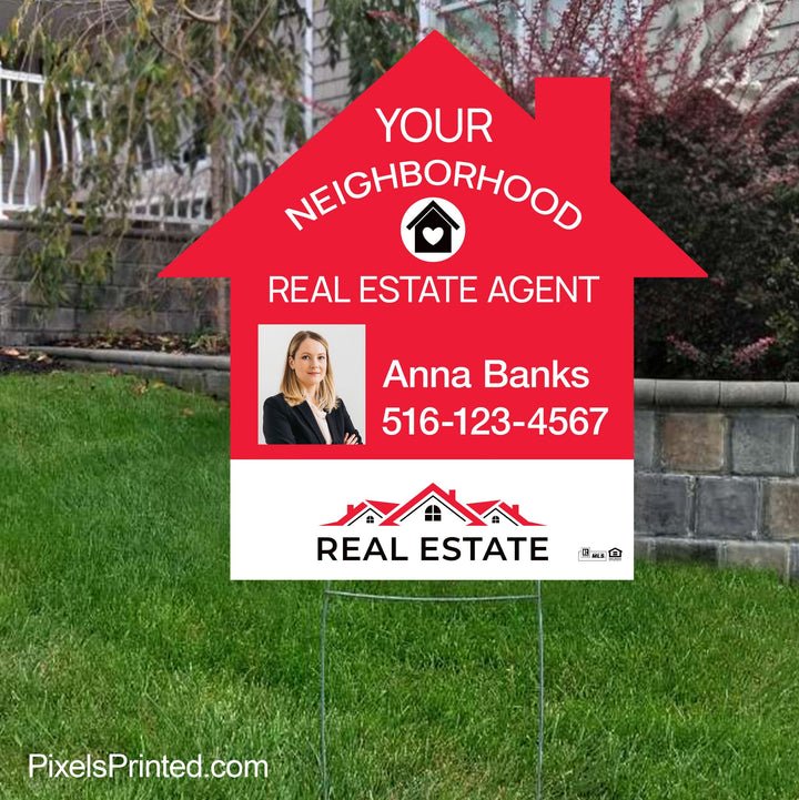 Independent real estate your neighborhood agent sign yard signs PixelsPrinted 