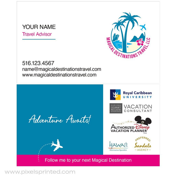 Magic Travel business cards PixelsPrinted 