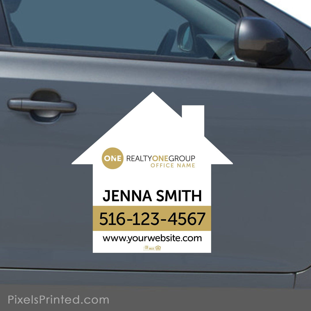 Realty ONE Group real estate house shaped car magnets PixelsPrinted 