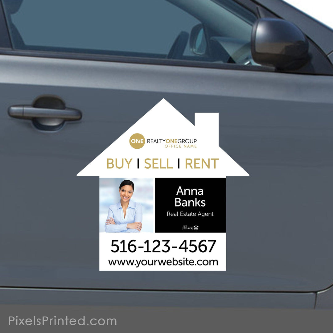 Realty ONE Group real estate house shaped car magnets PixelsPrinted 